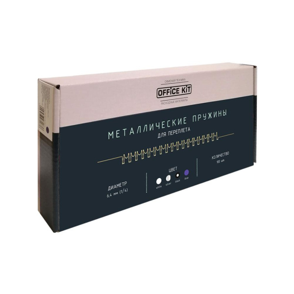 Металлические пружины Office Kit D6.4 мм (1/4) белые 100 шт. Металлические пружины Office Kit D6.4 мм (1/4) белые 100 шт.