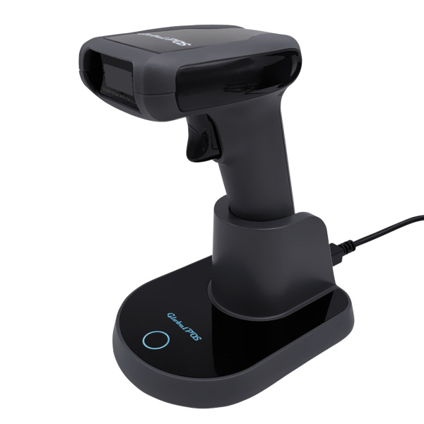 Беспроводной сканер штрих-кода Globalpos GP-9600B, ручной 2D сканер, Bluetooth, 2.4ГГц подставка, USB, серый/черный Беспроводной сканер штрих-кода Globalpos GP-9600B, ручной 2D сканер, Bluetooth, 2.4ГГц подставка, USB, серый/черный