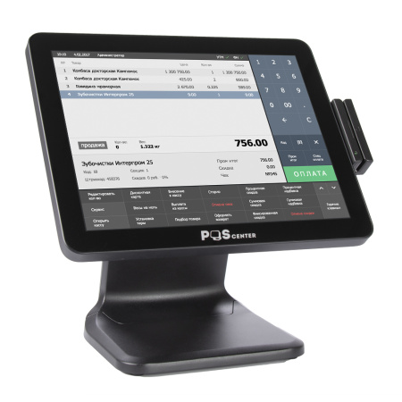 Сенсорный моноблок POSCenter POS101 (15", PCAP, J3455, RAM 8Gb, SSD M2 128Gb, MSR) Windows 10 Entry