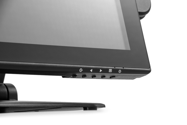 Сенсорный POS-монитор 15" АТОЛ TM15, P-CAP, без рамки, ридер МК, HDMI+VGA, складная подставка, встроенные динамики, цвет черный