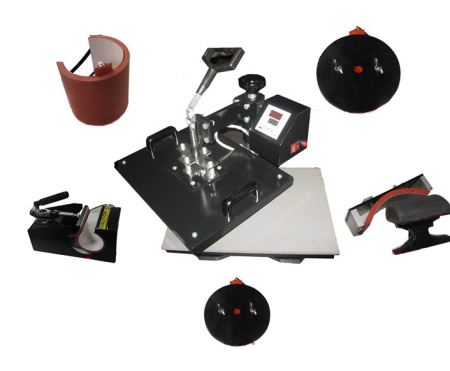 Горизонтально-поворотный термопресс со сменными насадками 6:1, с электронным управлением Bulros K-6