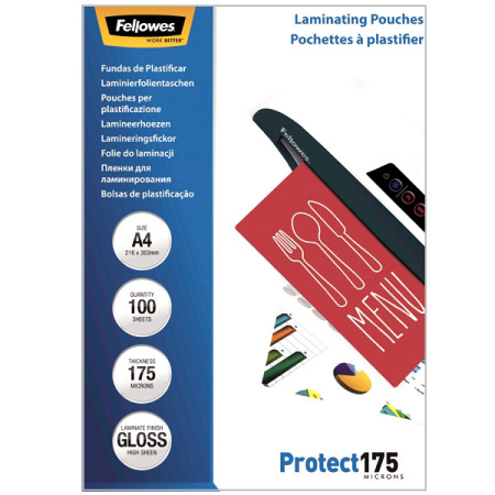 Пленка для ламинирования  А4 Fellowes, 175 мкм, 100 шт., шт