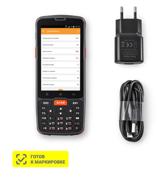 Терминал сбора данных АТОЛ Smart.Slim расширенный (4", Android 7.0, MTK MT6580, 2Gb/16Gb, 2D SE4710, Wi-Fi, BT, 3G, GPS, Camera, БП, IP65, 4000 mАh)