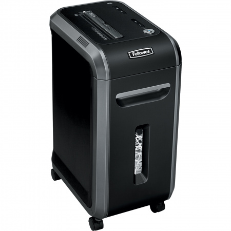 Шредер Fellowes® Powershred® 90S, DIN P-2, 5.8 мм, 18 лст., 34 лтр., SilentShred®,   уничт.: скобы,
