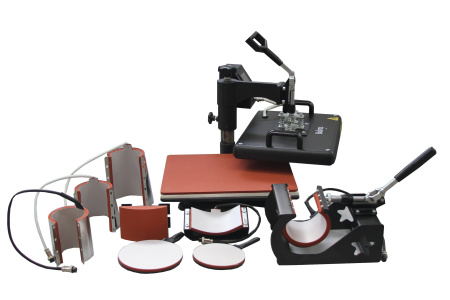 Горизонтально-поворотный термопресс со сменными насадками 8:1, с электронным управлением Bulros K-8