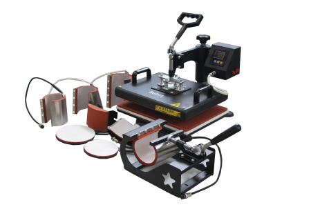 Горизонтально-поворотный термопресс со сменными насадками 8:1, с электронным управлением Bulros K-8
