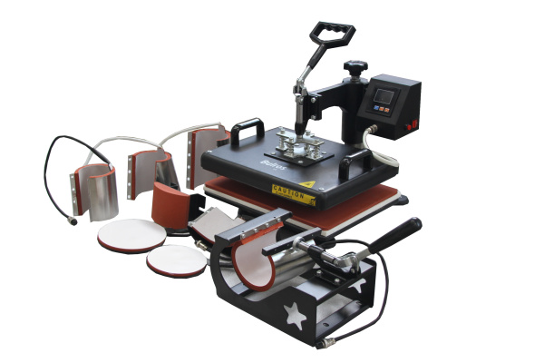 Горизонтально-поворотный термопресс со сменными насадками 8:1, с электронным управлением Bulros K-8