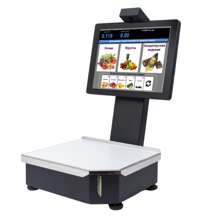 Весы с печатью этикетки POSCenter PC200C3V2 Intropy с камерой распознавания товара (15", емкостной, RAM 2Gb/HDD 500Gb) Windows 7, черный моноблок Flytech