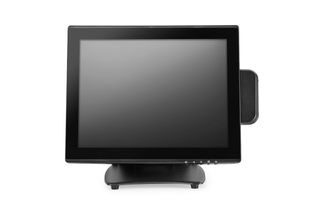 Сенсорный POS-монитор 15" АТОЛ TM15, P-CAP, без рамки, ридер МК, HDMI+VGA, складная подставка, встроенные динамики, цвет черный