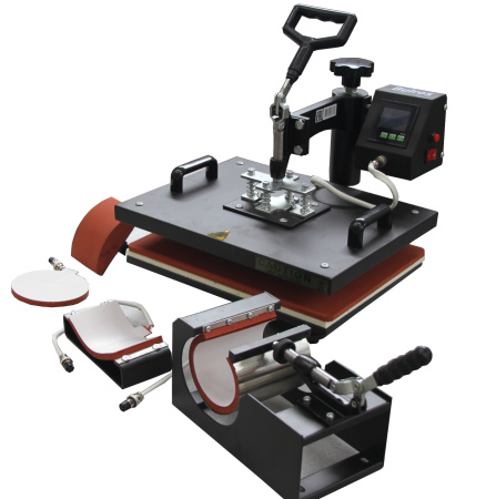 Горизонтально-поворотный термопресс со сменными насадками 4:1, с электронным управлением Bulros K-4