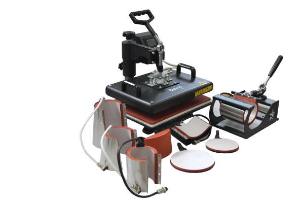 Горизонтально-поворотный термопресс со сменными насадками 8:1, с электронным управлением Bulros K-8
