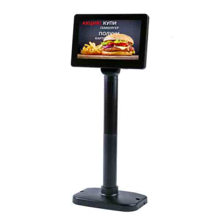 Дисплей покупателя АТОЛ PD-7000 черный, USB, LCD 800*480. Дисплей покупателя АТОЛ PD-7000 черный, USB, LCD 800*480.