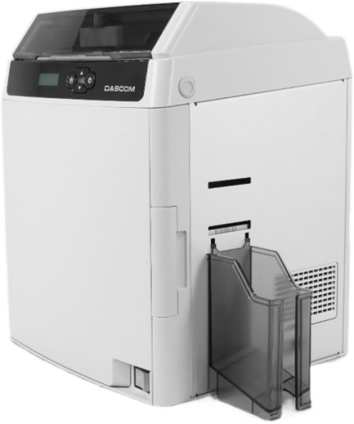 Настольный ретрансферный принтер пластиковых карт Dascom DC-7600: двусторонний, сублимационная ретрансферная печать, 600 точек на дюйм, 55 сек/карту; USB, USB2, Ethernet