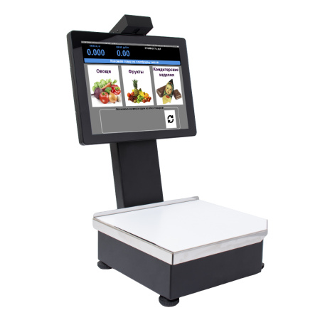 Весы с печатью этикетки POSCenter PC200C3V2 Intropy с камерой распознавания товара (15", емкостной, RAM 2Gb/HDD 500Gb) Windows 7, черный моноблок Flytech