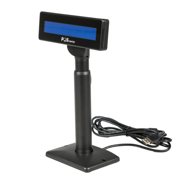 Дисплей покупателя Poscenter PCP220 (бело-голубой LCD), подставка, USB кабель 3.0 м., черный Дисплей покупателя Poscenter PCP220 (бело-голубой LCD), подставка, USB кабель 3.0 м., черный