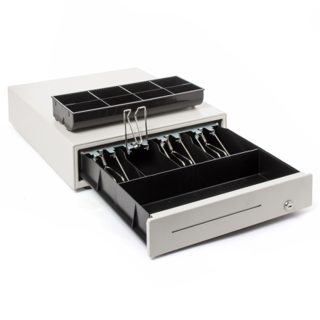 Денежный ящик Poscenter 13K 350x405x90 электромеханический, распайка для "ШТРИХ-М" светлый