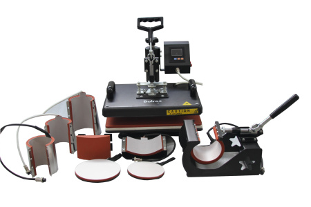 Горизонтально-поворотный термопресс со сменными насадками 8:1, с электронным управлением Bulros K-8