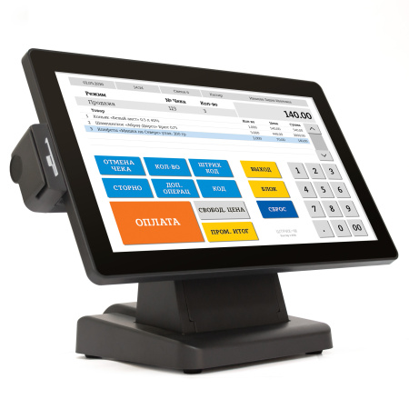Сенсорный монитор POSCenter EVA-156 (15, 6", 16:9, 1920х1080, VGA, P-CAP touch - USB, MSR) черный