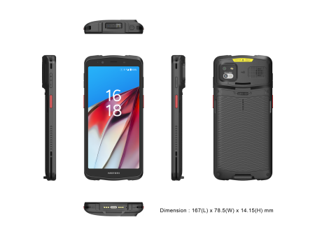 Терминал сбора данных Meferi ME61  6.0" Экран / Android 13 с обновлением до Android16 /  Qualcommn Snapdragon 680,2.4GHz,8-core / 4GB RAM-64GB ROM / 4G / Wireless LAN,IEEE 802.11a/b/g/n/ac / Bluetooth / GPS / NFC / 8МП фронтальная камера, 16МП передняя ка
