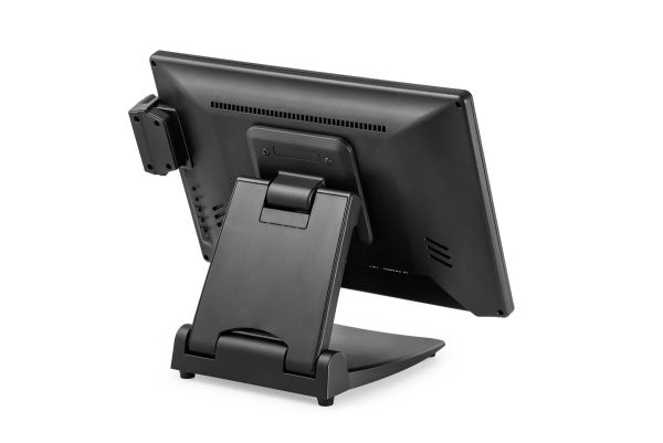 Сенсорный POS-монитор 15.6" АТОЛ TM16, P-CAP, без рамки, ридер МК, HDMI+VGA, складная подставка, встроенные динамики, цвет черный