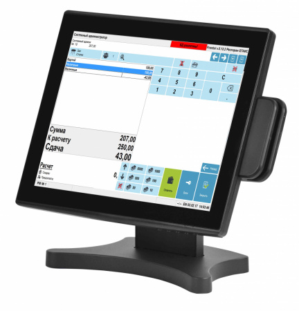 Сенсорный POS-монитор 15" АТОЛ CPOS-15TM, P-CAP, черный, ридер МК, без рамки