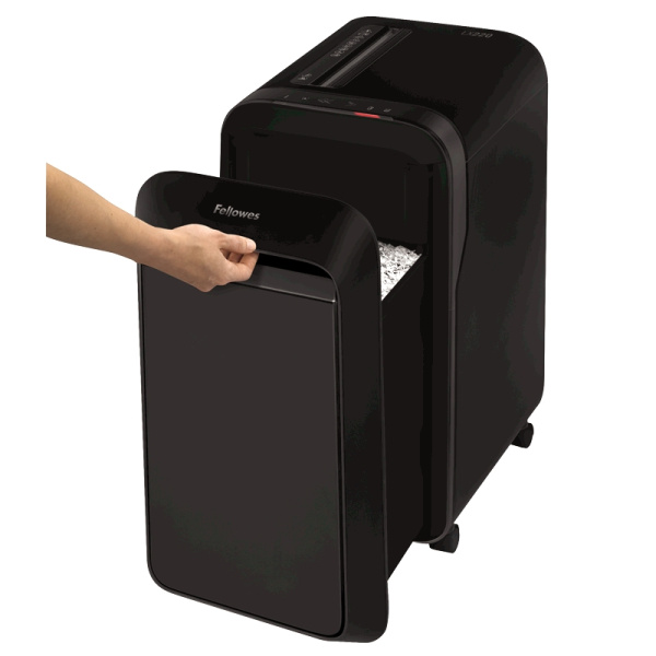 Шредер Fellowes® Powershred® LX220, черный, DIN P-4, 4х12 мм, 20 лст., 30 лтр, Jam Proof™, SafeSense