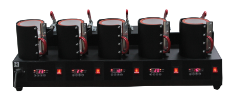 Термопресс на 5 кружек с электронным управлением Bulros T-205T