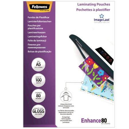 Пленка для ламинирования A5 Fellowes, 80 мкм, 100 шт., шт